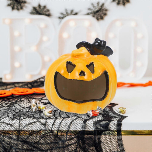 Decorative Multi Color Ashtray With Pumpkin Shape For Halloween Festive Display 1Set 2