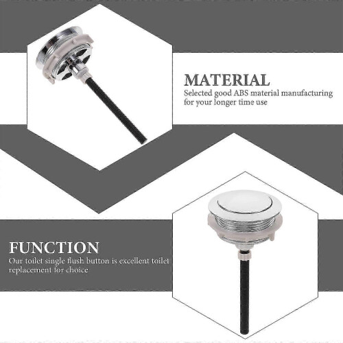 Flushing Button Toilet Flush Replacement Parts Round Silver ABS For 1Set 1