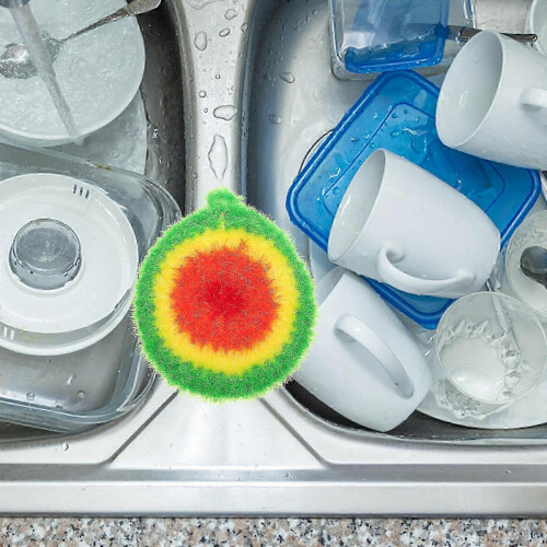 Kitchen Scrub Pads Dish Cloth for Cleaning Use 3Pcs Polyester Durable Set 1