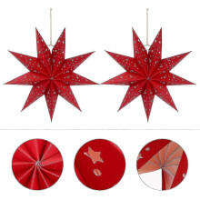 3pcs Christmas Paper Star Hanging Lampshades Lantern Lamp Covers Decorations