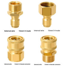 Heavy Duty Brass Quick Connect For Pressure Washer Water Hose With M22 Compatibility 15mm