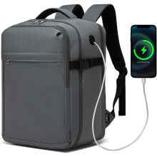 Kono Sac à dos Gris, 40x30x20 cm, Imperméable, Capacité 24L avec Compartiment Ordinateur 15,6 pouces