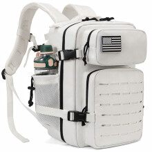Tactische rugzak, 25 liter, wit, voor wandelen en kamperen