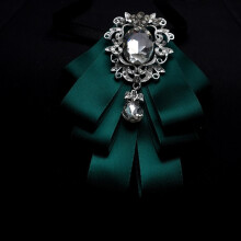 (BlueEdge)Mens Luxury Suit Accessory With Multilayer Bowtie And Collar Pin For Wedding And Events Business