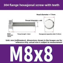 (Style34)Pernos de brida antideslizantes de acero inoxidable con dientes para mantenimiento de equipos mecánicos y