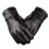 1 Pair Men Touchscreen Gloves Solid Color Wear Resistant Windproof Thickened Plush Insulated Winter 1