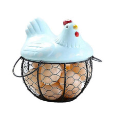 Egg Storage Basket Chicken Shape Decoration Iron Anti-slip Egg Storage Container for Kitchen