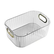 Large Capacity Transparent Multipurpose Storage Box with Handle Stationery Sundries Makeup Storage C