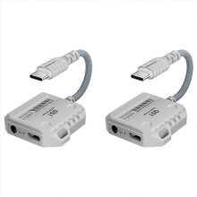 2X GS1 2-in-1 Headphone Converter Type-C Interface Supports 60W Fast Charging for Phones Tablets 3.5
