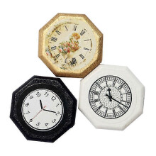 Wall Clock Wood Ornament Decoration For Living Room Vintage Style Square 6.5X3.1X3.1cm 3Pcs