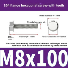 (Style49)Pernos de brida antideslizantes de acero inoxidable con dientes para mantenimiento de equipos mecánicos y