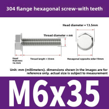(Style26)Pernos de brida antideslizantes de acero inoxidable con dientes para mantenimiento de equipos mecánicos y