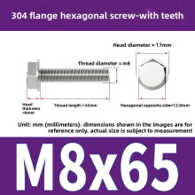 (Style45)Pernos de brida antideslizantes de acero inoxidable con dientes para mantenimiento de equipos mecánicos y