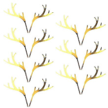 7 Pairs Christmas Antlers Shape Cake Topper Exquisite Acrylic Dessert Decoration for Party Festival (Golden)