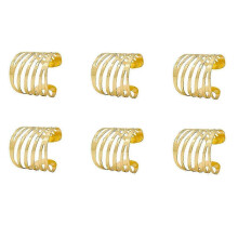 Gold Napkin Rings Set Of 6, Hollow Napkin Ring Holder for Wedding Christmas Family Gathering Table