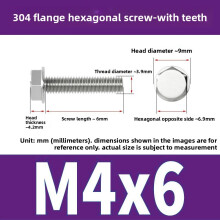 (Style1)Nonslip Stainless Steel Flange Bolts With Teeth For Mechanical Equipment Maintenance And