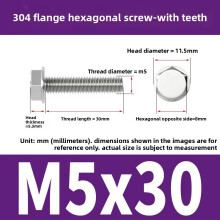 (Style13)Nonslip Stainless Steel Flange Bolts With Teeth For Mechanical Equipment Maintenance And