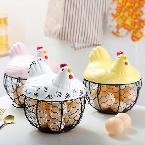 Egg Storage Basket Chicken Shape Decoration Iron Anti-slip Egg Storage Container for Kitchen 2