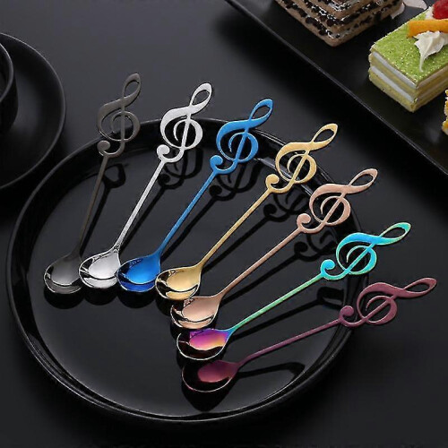 Stainless Steel Musical Notes Ice Cream Coffee Tea Stirring Spoon Tableware 1