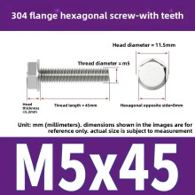 (Style16)Nonslip Stainless Steel Flange Bolts With Teeth For Mechanical Equipment Maintenance And