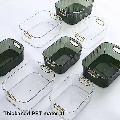 Large Capacity Transparent Multipurpose Storage Box with Handle Stationery Sundries Makeup Storage C 1