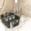 Large Capacity Transparent Multipurpose Storage Box with Handle Stationery Sundries Makeup Storage C 3
