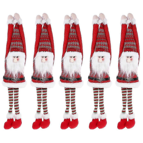 Christmas Hanging Decor Plush Tree Ornament Hanging Pendant 5Pcs 2