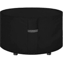 Garden Table Cover with Air Vents,Round (128x71cm) Black