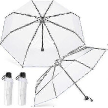 2 Transparent Portable Umbrella Manual Opening And Closing Folding Umbrella Wedding Travel, Dating Umbrella