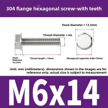 (Style21)Nonslip Stainless Steel Flange Bolts With Teeth For Mechanical Equipment Maintenance And