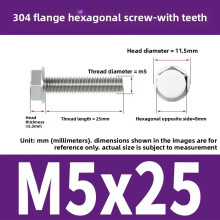 (Style12)Nonslip Stainless Steel Flange Bolts With Teeth For Mechanical Equipment Maintenance And