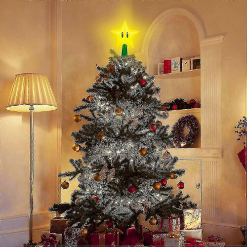 Christmas Tree Topper Mario Star Super Decorations with Light Up LED : Plug in 1