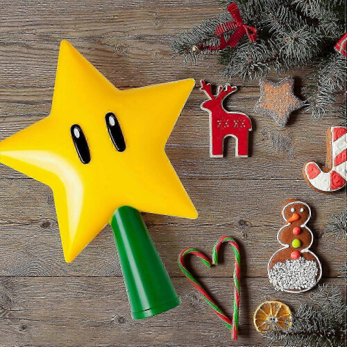 Christmas Tree Topper Mario Star Super Decorations with Light Up LED : Plug in 2