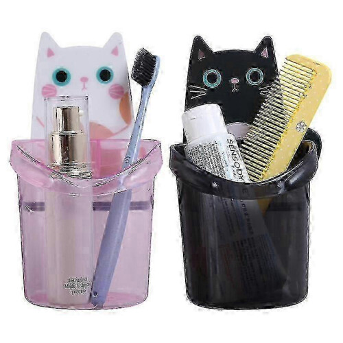 Cartoon Cat Shape Toothbrush Holder Storage Rack (2Pcs) 1
