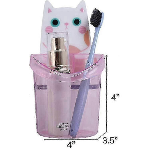 Cartoon Cat Shape Toothbrush Holder Storage Rack (2Pcs) 2