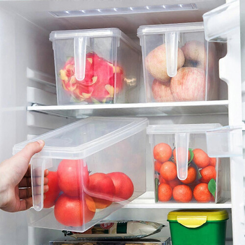 Plastic Square Food Storage Containers, Stackable Organizer with Lid 2