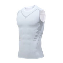 Gilet de compression pour homme, gaine sculptante ionique en soie de glace, blanc, XL