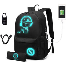 Kono Sac à dos scolaire unisexe, Fluorescent, Imperméable, Polyester, 30x17x48cm, pour École et Voyage