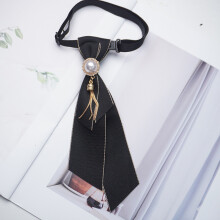 (BlackTasselBow)Gravata de malha unissex com padrão listrado e faixa flexível para traje elegante casual