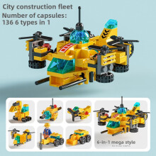 (City Building)Série Voiture de Ville 6 en 1 Bloc de Construction Enfants Jouet Éducatif pour Mode Cadeau