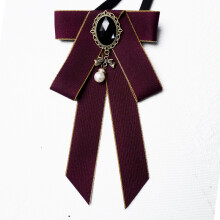 (Burgundy)Adult Womens Neck Flower With Bow For Business School And Outfits Casual