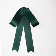 (GreenBadge)Womens Fashion Bow Tie Brooch With Satin Ribbon For Graduation And Casual Wear