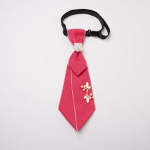 (RoseRedFourPearl)Pearl Embellished Necktie For Adults Suitable For Business Gift Giving And Settings Formal