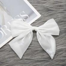 (White)Vintagestyle Organdy Neck Flower With Butterfly Motif For Wedding And Party Wear