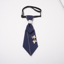 (NavyBlueFourPearl)Krawatte mit Perlenverzierung für Erwachsene geeignet für Geschäftsgeschenke und Einstellungen formell