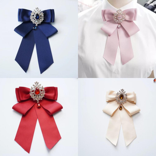(RedSparkle)Korean Style Satin Neck Bow With Sparkling Galaxy Pattern For Occasions Special 2