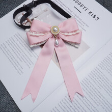 (PinkBackStrap)Mädchen Spitze Fliege mit Perlenverzierungen für modische Accessoires Winter