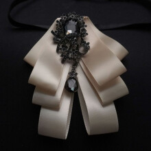 (LightChampagneNight)Luxus Herren Krawatte und Brosche Set mit breiter Breite Design für Hochzeit und formelle Kleidung