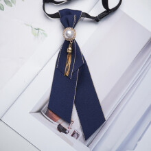 (BlueTasselBow)Unisex Knitted Tie With Striped Pattern And Flexible Band For Elegant Attire Casual