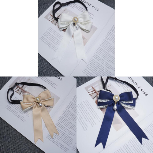 (BlackBackStrap)Mädchen Spitze Fliege mit Perlenverzierungen für modische Accessoires Winter 1